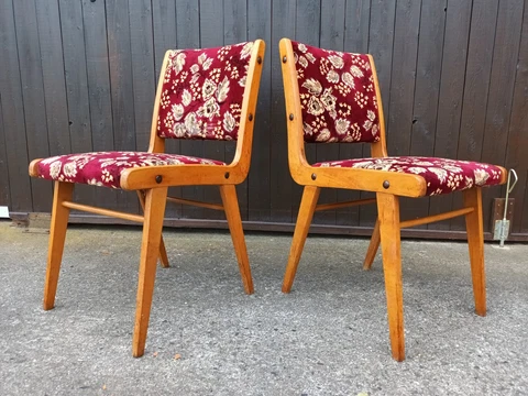 Vintage Boomerang Chair Wood Retro 60s Designer Dining Room 60er Danish 1/16 Cover