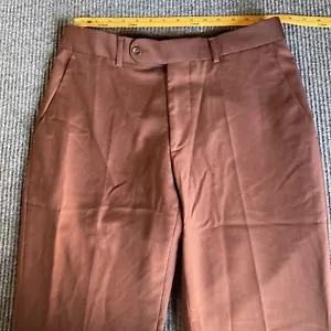 Morelli Pants Mens 38x29 Brown Red Pockets No Stretch Dress Pant Slacks - Picture 1 of 12