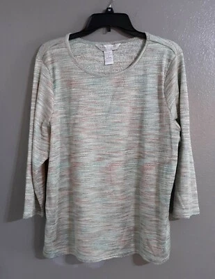 BLUSA PULÔVER FEMININA NAPA VALLEY MANGA LONGA MULTICOLORIDA.TAMANHO 1X  - Imagem 1 de 4