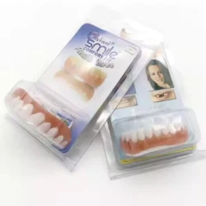 Dientes dentales falsos superiores/inferiores de silicona carillas de sonrisa perfecta aparatos ortopédicos - Imagen 1 de 17