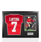 Framed Eric Cantona Signed Manchester United Shirt: Home, 1994-95 - Panoramic