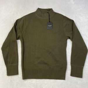 Suéter de lana ligero Filson para hombre talla XS pantano verde oliva cuello falso nuevo con etiquetas - Imagen 1 de 9