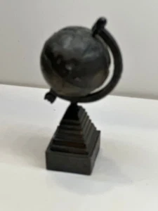 Antique Vintage Copper Miniature Metal Rotate Globe Pencil Sharpener Decor 3.5" - Picture 1 of 6