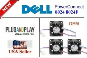 3 Pack New OEM (Fans only) for Dell PowerConnect 8024 8024F Fan Assembly - Picture 1 of 8