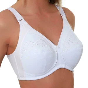 Ladies Gemm Cotton Rich Bra Non Wired Full Firm Support Non Padded Plus Size UK - Picture 1 of 6