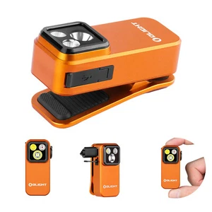Olight Oclip Pro Clip on Flashlight with Floodlight Spotlight & Red Light Orange - Picture 1 of 17