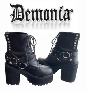 Demonia Assault-101 Platform Ankle Boots - Size 10 - Picture 1 of 8