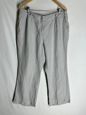 Pantalones de lino para mujer Talbots Heritage talla grande 16W gris pierna recta Foto 1 de 4