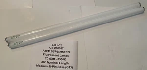 (QTY 2) GE F30T12/SP35RSECO Fluorescent Lamps - 25W - Warm White - GE #80087 - Picture 1 of 4
