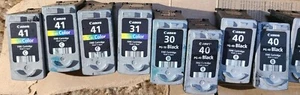 Virgin Empty Canon Ink Cartridge Lot Black PG-40(6) & Color PG41(3) - Picture 1 of 3