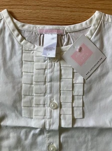 NEW Janie and Jack Girls Blouse Vintage 2010 Fall Ruffle Front Ivory Size 8 - Picture 1 of 5