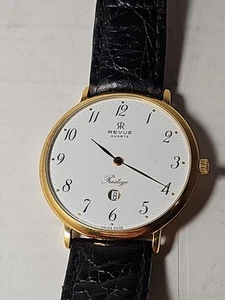 Revue Prestige Quartz 50s Date Wrist Watch 33mm Dial, VG Condition - Picture 1 of 9