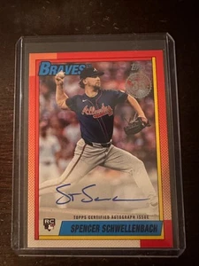 2025 Topps Series 2 Spencer Schwellenbach RC 1990 Auto Atlanta Braves Rookie - Picture 1 of 2