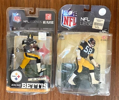 Boneco Pittsburg Steelers Jack Lambert & Jerome Bettis NFL Legends McFarlane NOVO - Imagem 1 de 4