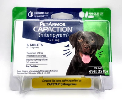 PetArmor CAPACTION For Dogs Over 25 lbs Nitenpyram 57.0 mg Flea Treatment 6 Tabs - Image 1 of 4
