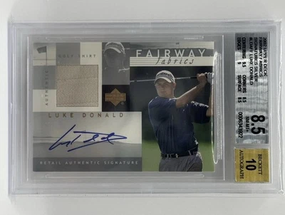 2002 Upper Deck Fairway Ткани Серебро Luke Donald Ryder Cup RC RPA Auto BGS 8.5 - Изображение 1 из 2
