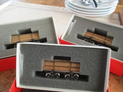 RIVAROSSI 2349 HO LOG BUGGIE SKELETON CAR (SET OF 3 CARS NOS IN ORIGINAL BOX) - Image 1 of 4