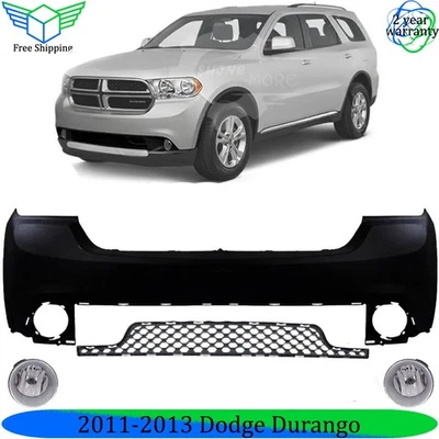 Front Bumper Cover Fascia & Fog Light Kit For 2011-2013 Dodge Durango Foto 1 de 4