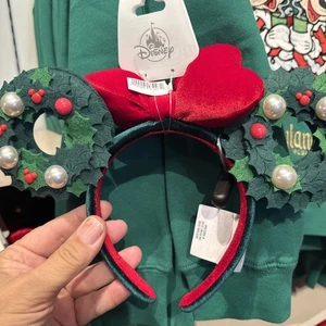 Diadema orejas corona navideña Minnie Mouse parques Disney nueva con etiqueta - Imagen 1 de 4
