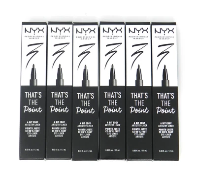 Delineador de ojos líquido NYX That's The Point un poco vanguardista negro paquete de 6 Foto 1 de 4