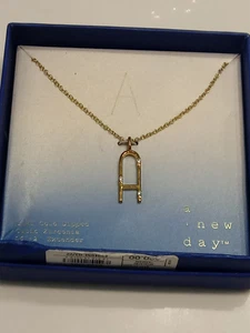 A New Day Letter A Initial 14k Gold Dipped 16 Inch Necklace - Picture 1 of 3