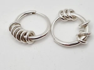 Links of London Sweetie Hoop Earrings Sterling Silver Six rings assay hallmark - Picture 1 of 7