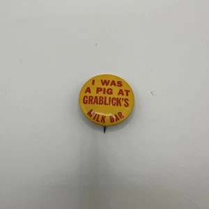 Vintage Grablicks Dairy Milk Bar Travel Souvenir Pin Pinback West Pittston Pa - Picture 1 of 2