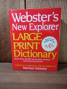 Webster's New Explorer Large Print Dictionary Hardcover 1st Edition - Picture 1 of 4