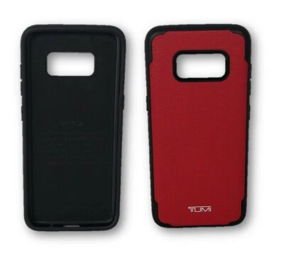 FUNDA TELÉFONO INTELIGENTE TUMI EE. UU. LONA RECUBIERTA CO-MOLDEADA SAMSUNG GALAXY S8 ROJA Y NEGRA Foto 1 de 4