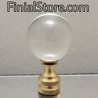 Clear Crystal Ball 30mm Lamp Finial Nickel/Polished/Antique Brass Bases