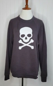 Soulcycle Women's Size Medium Skull & Bones Gray Crew Neck Sweatshirt - Picture 1 of 8