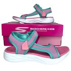 Skechers Little Girls Foamies Sandals Cute & Comfy Aqua/ Pink size US 1,2,3 NEW 