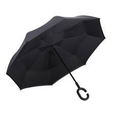 Reverse Folding Inverted Umbrella Double Layer Wind Proof UV Proof  Inside out