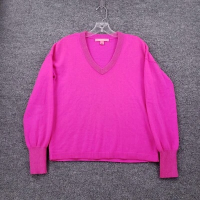 Suéter Lilly Pulitzer Mujer XS Rosa Jazmín Cachemira Cuello en V Manga Larga Tejido Foto 1 de 4