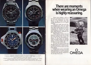 Reloj OMEGA Speedmaster Luna Astronauta Original 1971 Vintage ¡Anuncio Impreso 2 Páginas!! - Imagen 1 de 1