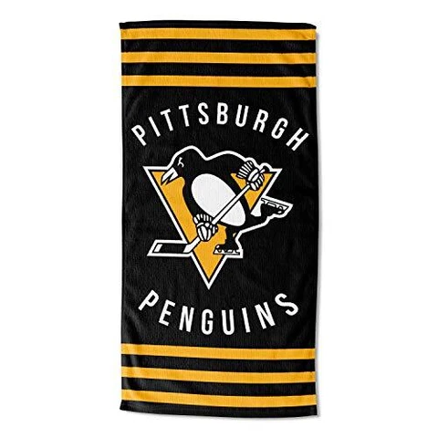 NHL Pittsburgh Penguins Beach Towel, 30" x 60", Stripes Cover