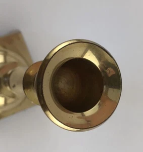 Vintage Candlestick Brass Solid Taper Candle Holder Square Base - Picture 1 of 4