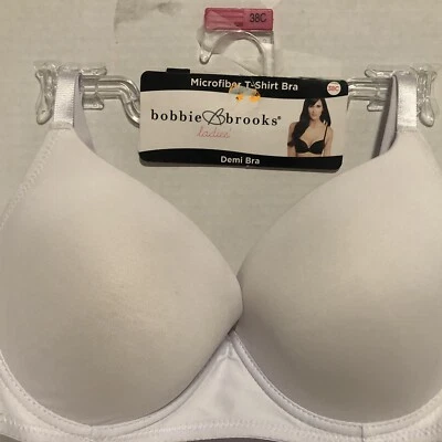 Sutiã Bobbie Brooks 38C microfibra camiseta Demi branco com aro novo - Imagem 1 de 4