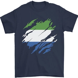 Zerrissen Sierra Leone Flagge Leonian Tag Fußball Herren 100% Baumwolle - Picture 1 of 100