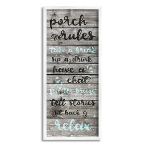Stupell Industries Porch Rules Rustic Blue Sit Back and Relax, Design by Daph... - Picture 1 of 8