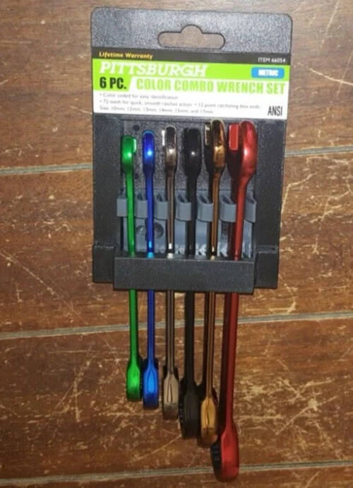 6pc Color Combo Wrench Set ☆METRIC☆ 10mm, 12mm, 13mm, 14mm 15mm & 17mm - #66054 - Image 1 of 2