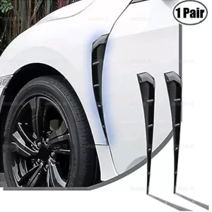 2 piezas Negro Brillante Guardabarros Lateral Coche Ventilación Ala de Aire Cubierta Carrocería Accesorios - Imagen 1 de 15