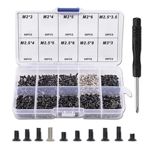 500 Pièces M2 M2.5 M3 Vis Ordinateur Micro Visserie Vis pour Ordinateur Porta... - Afbeelding 1 van 7