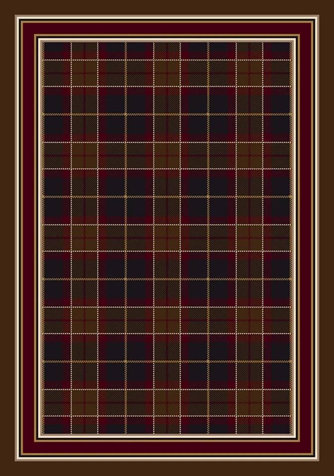 Milliken Red Transitional Casual Geometric Bordered Magee Tartan Onyx Amber - Image 1 of 1