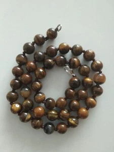 Beautiful 8mm Natural tigers eye gemstone beads necklace 17"- UK seller 558 - Picture 1 of 7