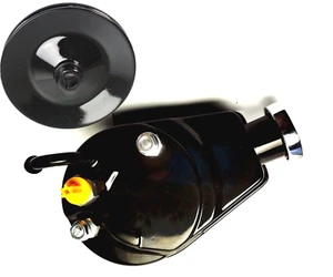SBC BBC Chevy Black Saginaw Style Power Steering Pump + 1 Single V Groove Pulley - Bild 1 von 2
