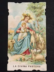 heilige karte chromolithographie santino bild pieuse "LA DIVINA PASTORA" - Bild 1 von 2