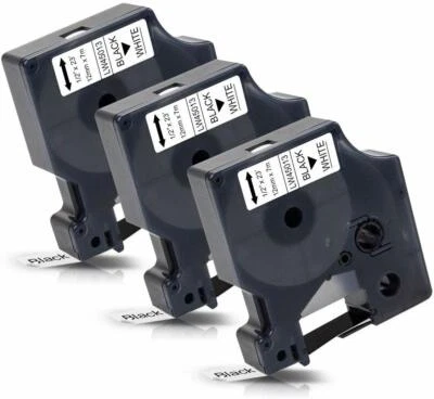 MARKENLOS 3x Kompatibel DYMO D1 12mm Schriftband 45013 für DYMO LabelManager 120P 400 350D