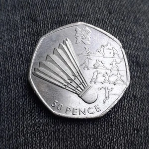 Badminton 2011 UK 50p Olympic UK Coin Fifty Pence Circulated (C72) - Picture 1 of 2