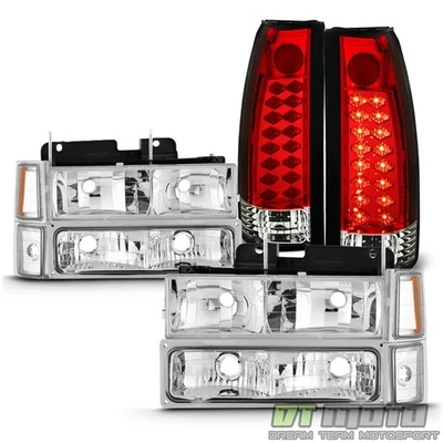 Juego de 8 faros delanteros Chevy C/K Suburban 1994-1999 + luces traseras LED Foto 1 de 4